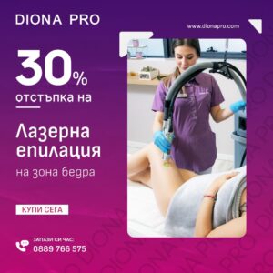 Лазерна епилация за жени на зона бедра с 30% отстъпка