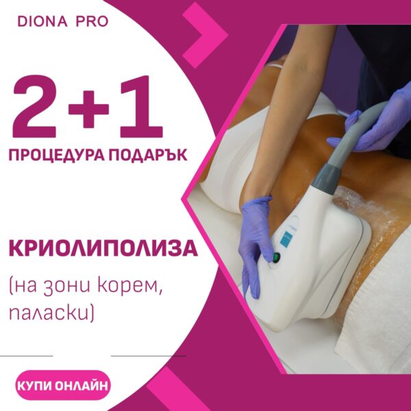 Криолиполиза на корем или паласки 2 процедури + 1 подарък